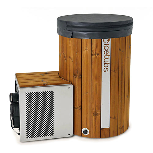 Icetubs IceBarrel Immersion Tub, Thermowood & Stainless Cold Plunge with stairs