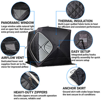 SaunaLife SaunaTrekker Portable Insulated Sauna Tent, Up to 4 Persons