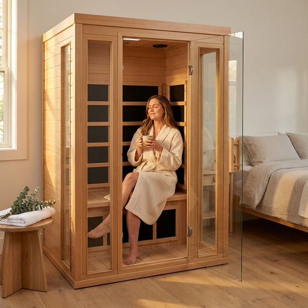 Infrared Sauna Designed for Home Wellness Recovery, Low EMF Carbon Panels, Canadian Hemlock, Bluetooth Audio