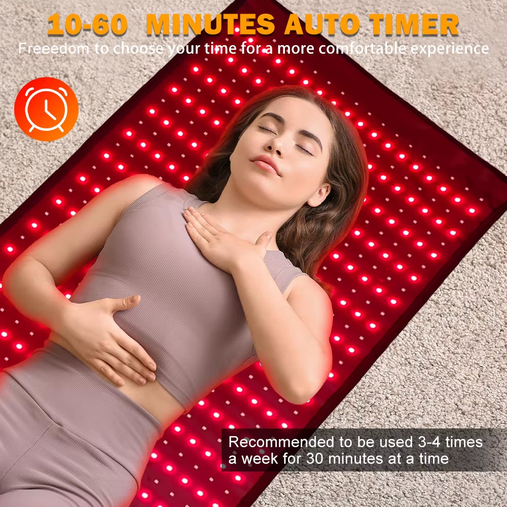 Most Popular Red Light Therapy Yoga Mat Pilates Mat with 660Nm 850Nm Infrared Light Therapy for Home and Gym Use Pain Relief