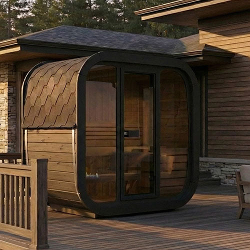 SaunaLife Cube Luxury Series Outdoor Home Sauna Kit, DIY, Paint Included, Up to 3 Persons