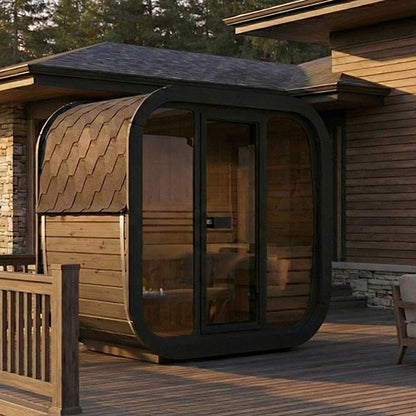 SaunaLife Cube Luxury Series Outdoor Home Sauna Kit, DIY, Paint Included, Up to 3 Persons