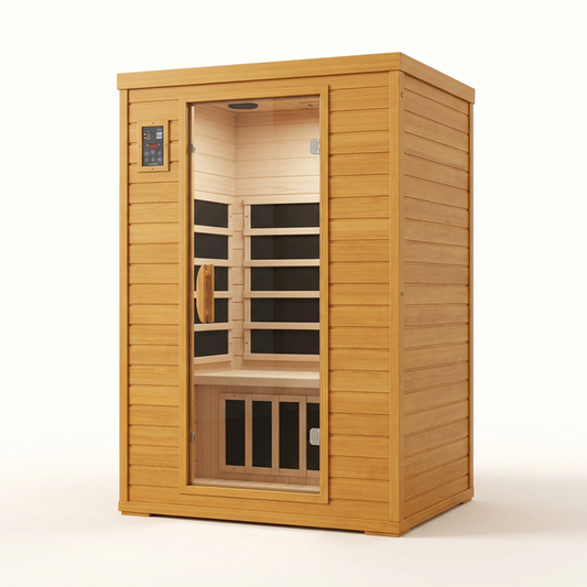 Andora 2-Person Low EMF FAR Infrared Sauna, Canadian Hemlock — Studio Shot