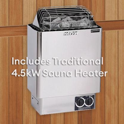 Finnmark XL Infrared & Steam Sauna Combo 4-Person Home Sauna with Infrared and Traditional Sauna Heater