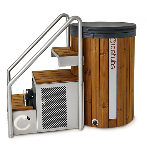 Icetubs IceBarrel Immersion Tub, Thermowood & Stainless Cold Plunge with stairs