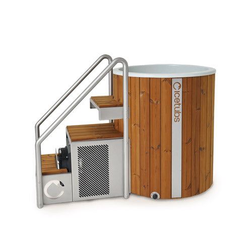 Icetubs IceBarrel XL Immersion Tub, Thermowood & Fiberglass Cold Plunge, 63"L x 41"W x 47"H