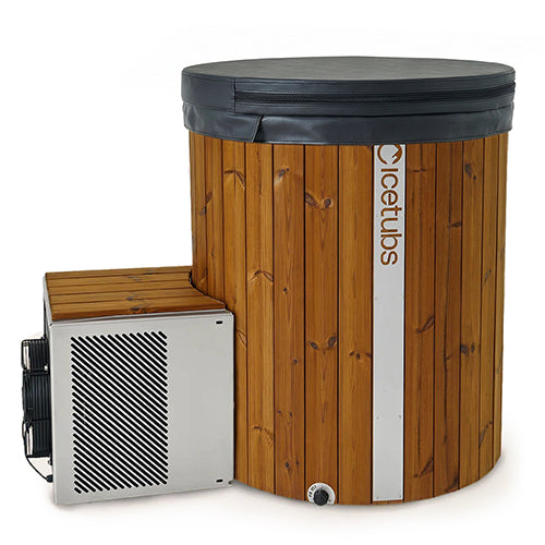Icetubs IceBarrel XL Immersion Tub, Thermowood & Fiberglass Cold Plunge, 63"L x 41"W x 47"H