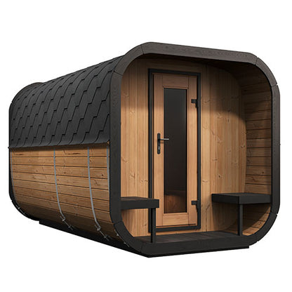 SaunaLife Cube Luxury Series Outdoor Home Sauna Suite Kit, Up to 8 Persons