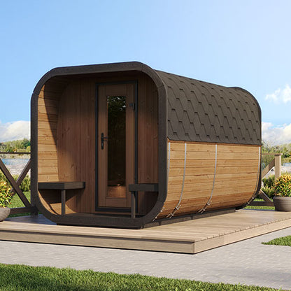 SaunaLife Cube Luxury Series Outdoor Home Sauna Suite Kit, Up to 8 Persons