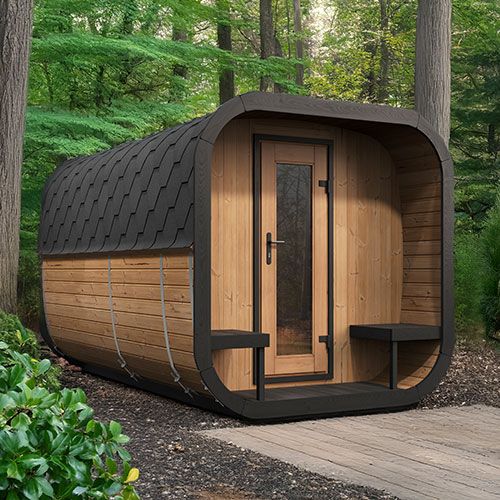 SaunaLife Cube Luxury Series Outdoor Home Sauna Suite Kit, Up to 8 Persons