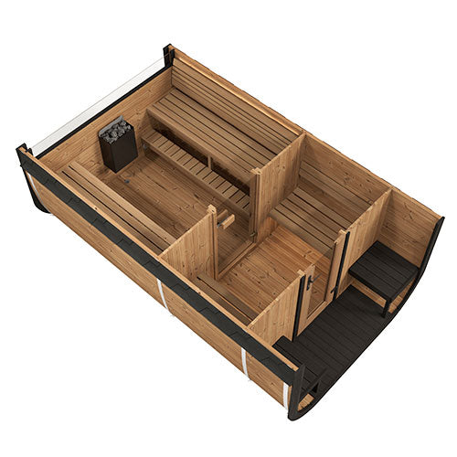 SaunaLife Cube Luxury Series Outdoor Home Sauna Suite Kit, Up to 8 Persons