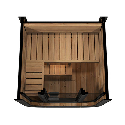SaunaLife Model CL3G Cube Luxury Series Outdoor Home Sauna Kit, Up to 2 Persons