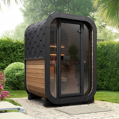SaunaLife Model CL3G Cube Luxury Series Outdoor Home Sauna Kit, Up to 2 Persons