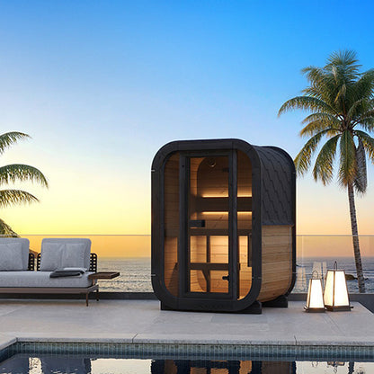 SaunaLife Model CL3G Cube Luxury Series Outdoor Home Sauna Kit, Up to 2 Persons