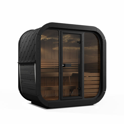 SaunaLife Cube Luxury Series Outdoor Home Sauna Kit, DIY, Paint Included, Up to 3 Persons