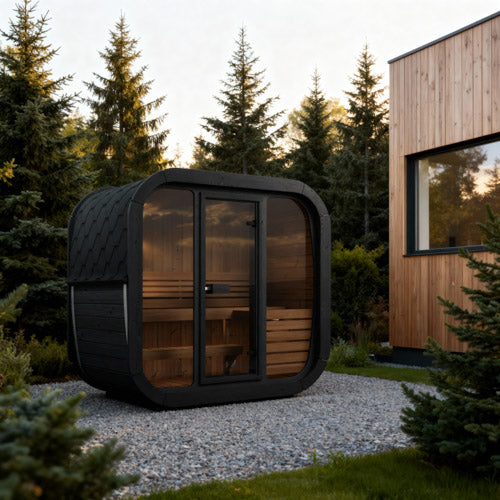 SaunaLife Cube Luxury Series Outdoor Home Sauna Kit, DIY, Paint Included, Up to 3 Persons
