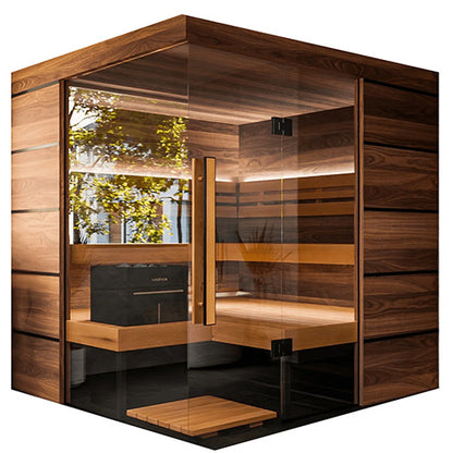 ThermaSol Astra Sauna Cabin Indoor Sauna Kit, Semi-Panoramic Glass, Up to 4 Persons