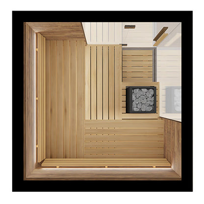 ThermaSol Astra Sauna Cabin Indoor Sauna Kit, Semi-Panoramic Glass, Up to 4 Persons