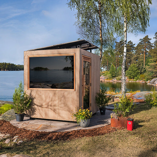 ThermaSol Solaris Sauna Cabin Fully Assembled Outdoor Sauna, Solar-Powered