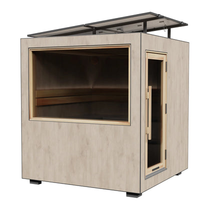 ThermaSol Solaris Sauna Cabin Fully Assembled Outdoor Sauna, Solar-Powered
