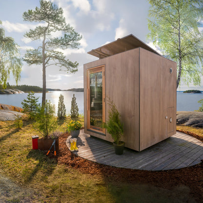 ThermaSol Solaris Sauna Cabin Fully Assembled Outdoor Sauna, Solar-Powered