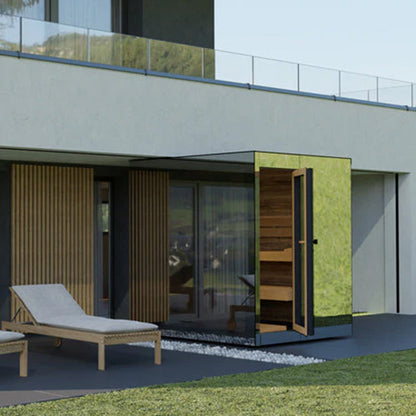 ThermaSol Vue Sauna Cabin Fully Assembled Outdoor Sauna, Mirrored Glass, Up to 4 Persons