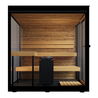 ThermaSol Vue Sauna Cabin Fully Assembled Outdoor Sauna, Mirrored Glass, Up to 4 Persons