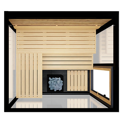 ThermaSol Vue Sauna Cabin Fully Assembled Outdoor Sauna, Mirrored Glass, Up to 4 Persons