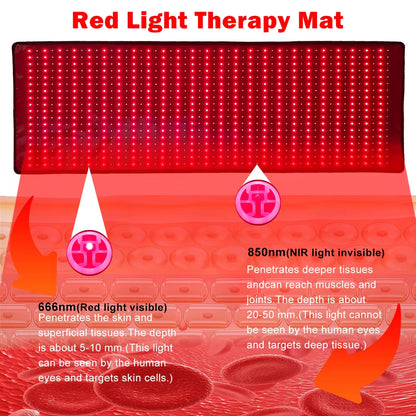 Most Popular Red Light Therapy Yoga Mat Pilates Mat with 660Nm 850Nm Infrared Light Therapy for Home and Gym Use Pain Relief