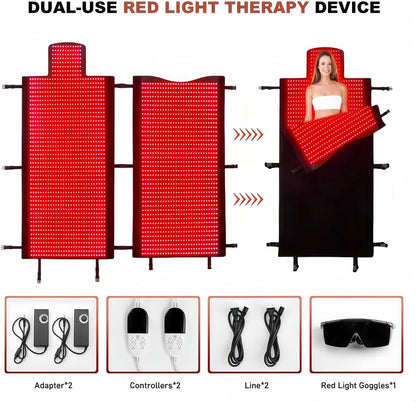 2026 Upgraded Red Light Therapy Mat Full Body 75” X 35” Red Light Therapy Blanket with 2570 Dual-Wavelength Leds (660Nm Red & 850Nm NIR) for Pain Relief