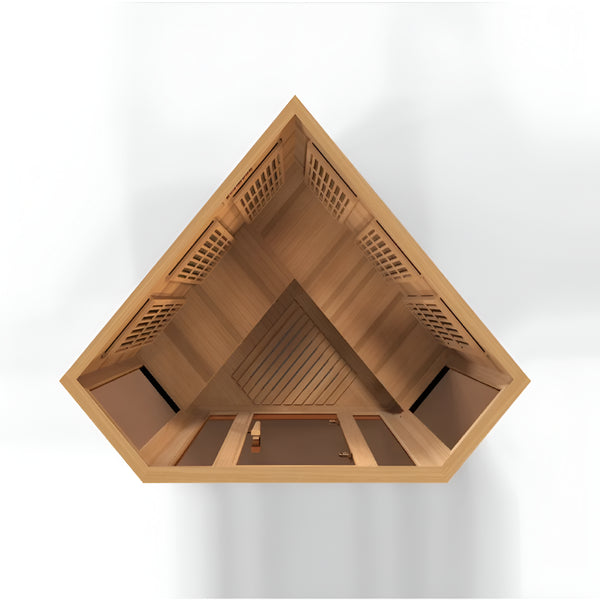 3-Person Corner Low EMF (Under 8MG) FAR Infrared Sauna (Canadian Red Cedar)