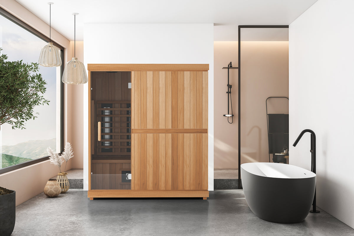 Finnmark XL Infrared & Steam Sauna Combo 4-Person Home Sauna with Infrared and Traditional Sauna Heater