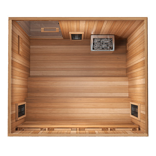 Finnmark XL Infrared & Steam Sauna Combo 4-Person Home Sauna with Infrared and Traditional Sauna Heater