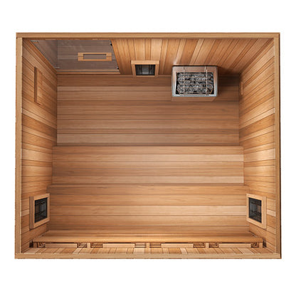 Finnmark XL Infrared & Steam Sauna Combo 4-Person Home Sauna with Infrared and Traditional Sauna Heater