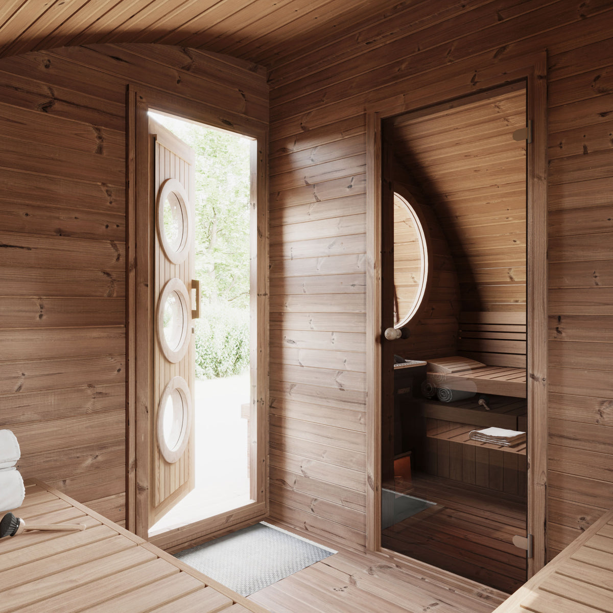 SaunaLife G11 Garden Series Outdoor Home Sauna Suite Kit, Up to 8 Persons