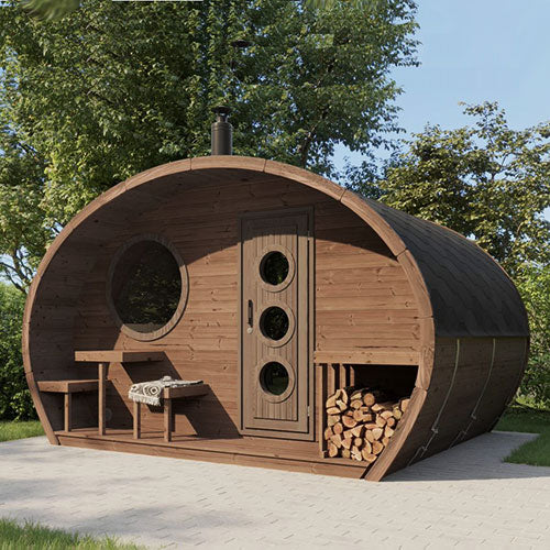 SaunaLife G11 Garden Series Outdoor Home Sauna Suite Kit, Up to 8 Persons