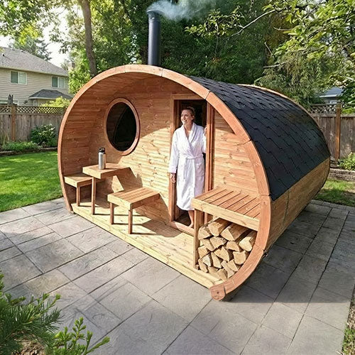 SaunaLife G11 Garden Series Outdoor Home Sauna Suite Kit, Up to 8 Persons
