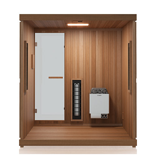 Finnmark XL Infrared & Steam Sauna Combo 4-Person Home Sauna with Infrared and Traditional Sauna Heater